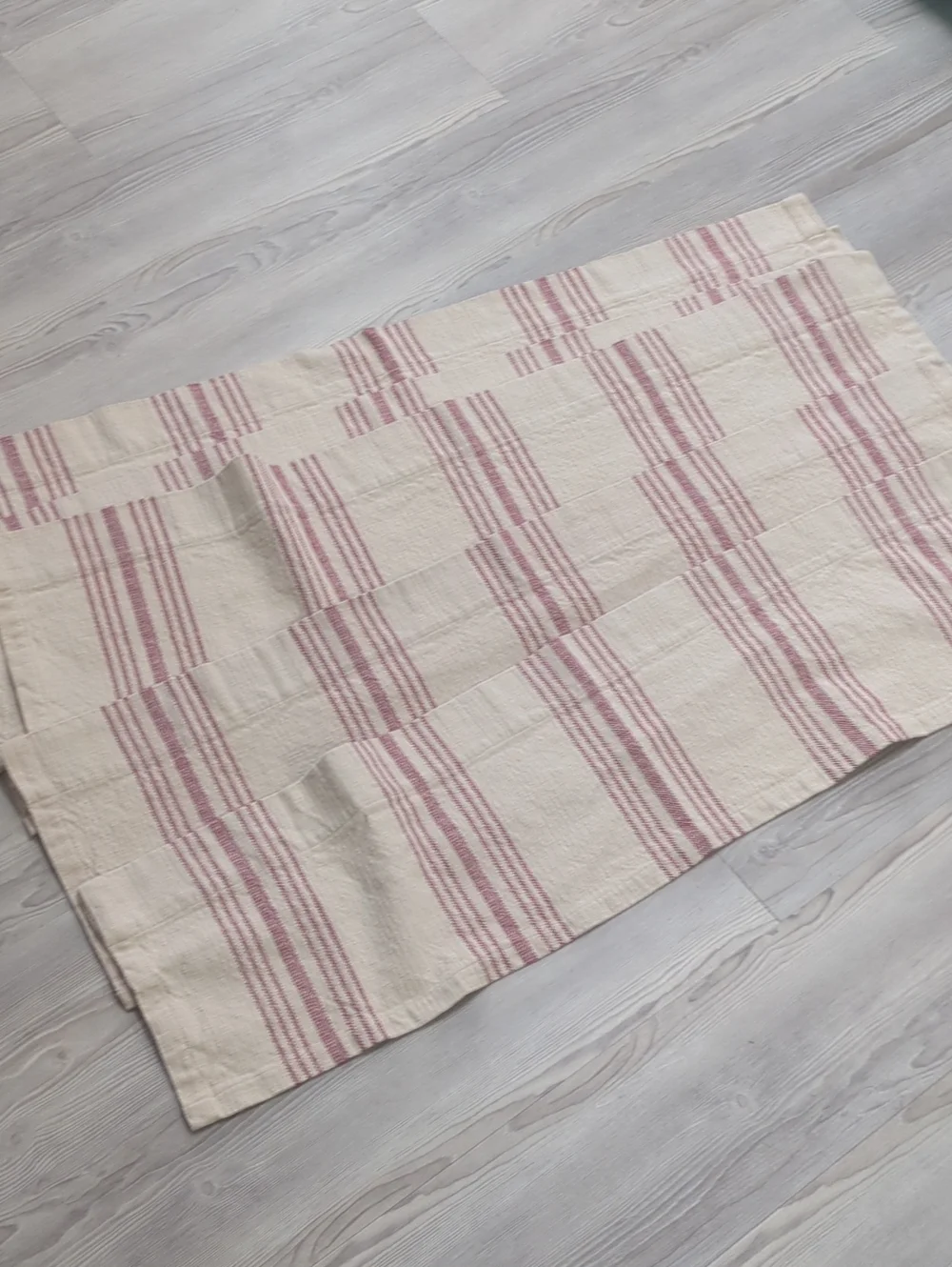 Pottery Barn Red Stripe Cotton Cafe Curtains Valances 50x13 Set of 7 Rustic Farm